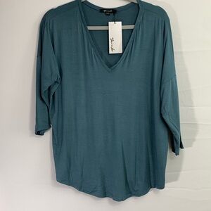 NEW Yana K One Size Oliver Top Antique Blue American Made Blouse